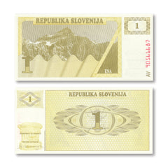Slovenia 1 Tolar, 1990, B201a, P1a, UNC