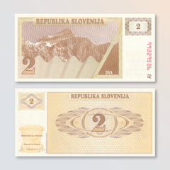 Slovenia 2 Tolarjev, 1990, B202a, P2a, UNC
