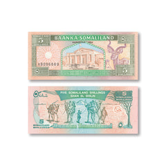 Somaliland 5 Shillings, 1994, B101a, P1a, UNC