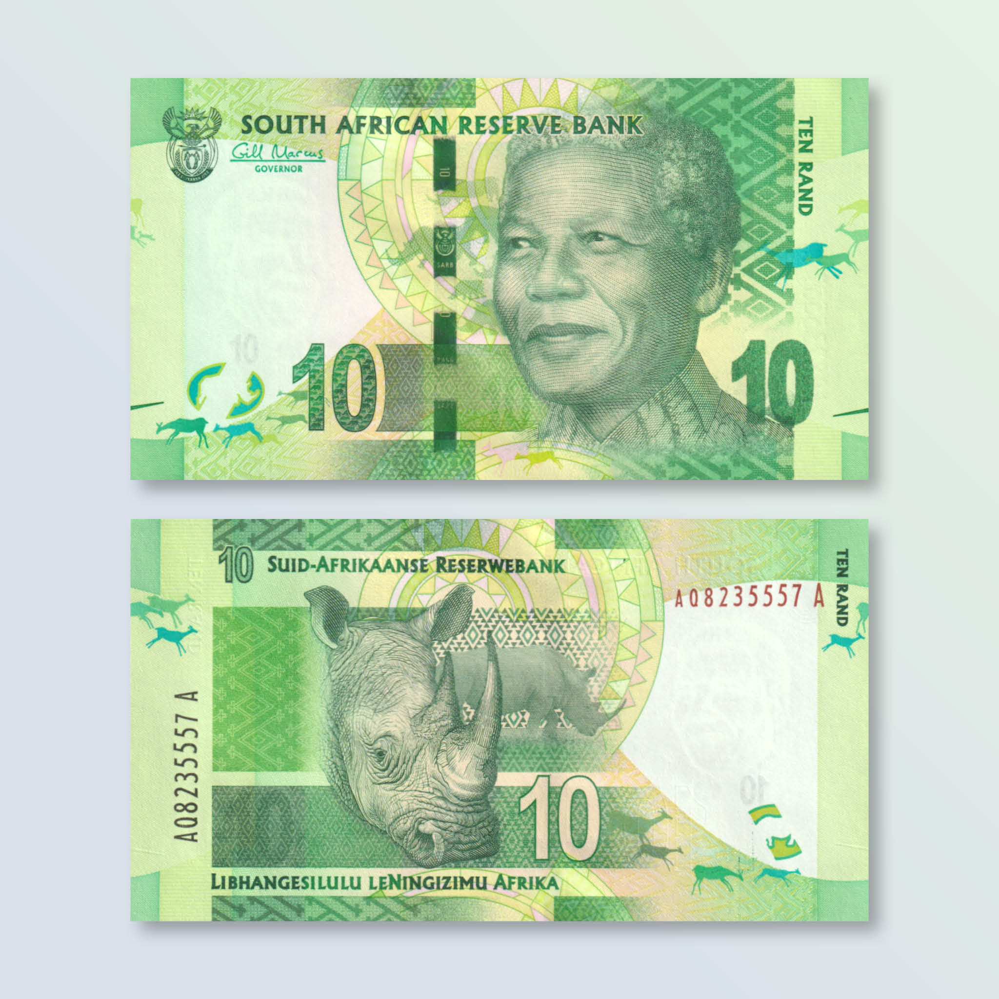 South Africa 10 Rand, 2012, B762a, P133, UNC - Robert's World Money - World Banknotes