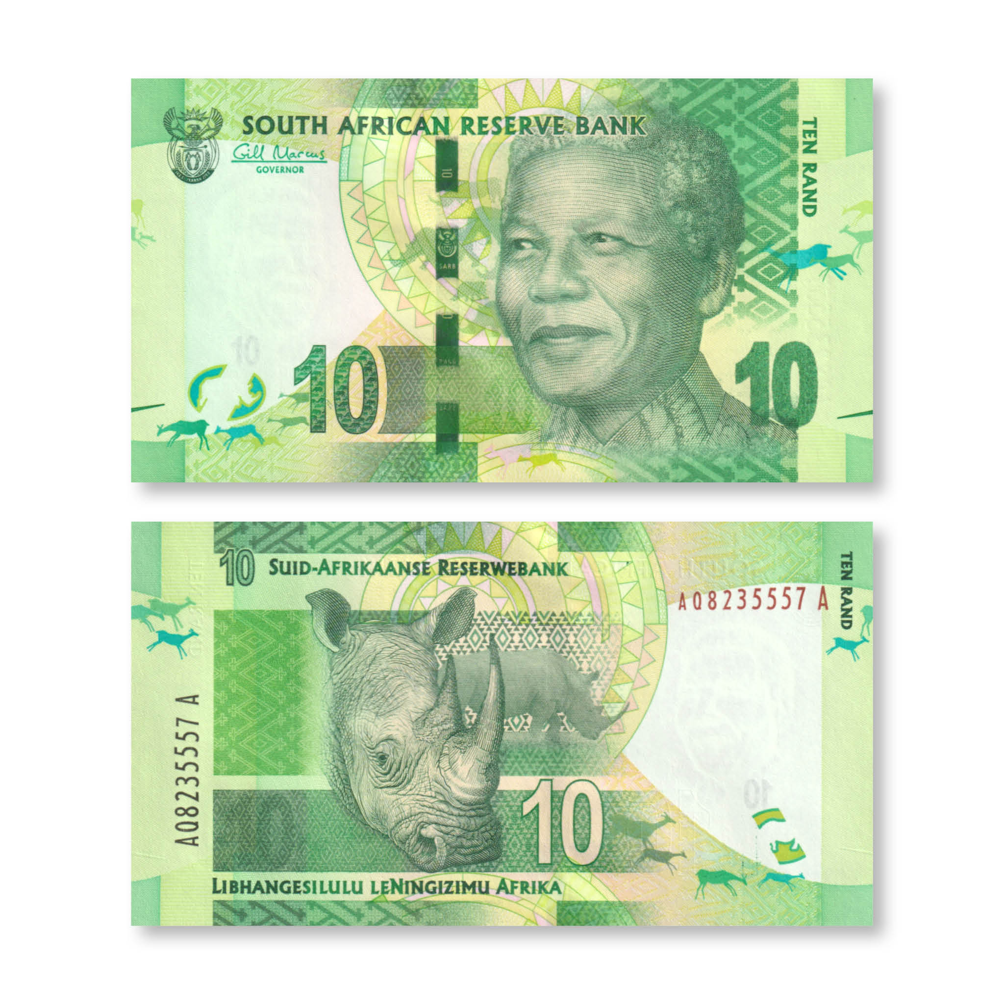 South Africa 10 Rand, 2012, B762a, P133, UNC - Robert's World Money - World Banknotes