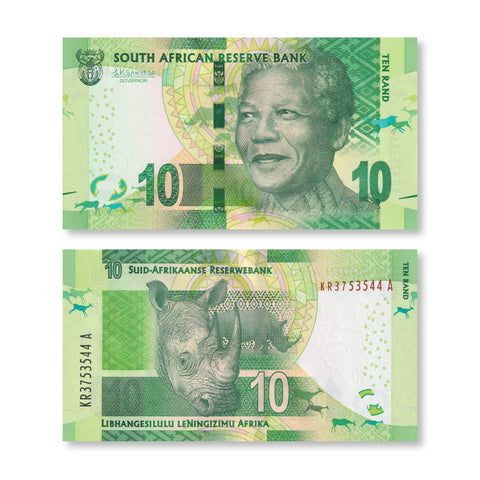 South Africa 10 Rand, 2015, B767b, P138b, UNC - Robert's World Money - World Banknotes