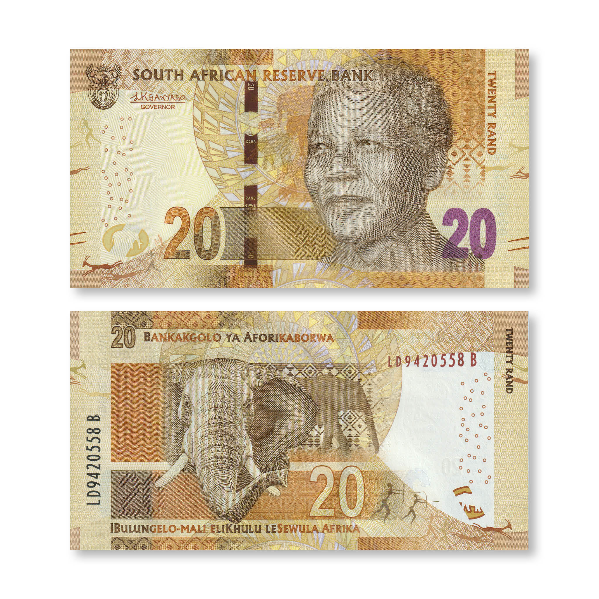 South Africa 20 Rand, 2015, B768b, P139b, UNC - Robert's World Money - World Banknotes