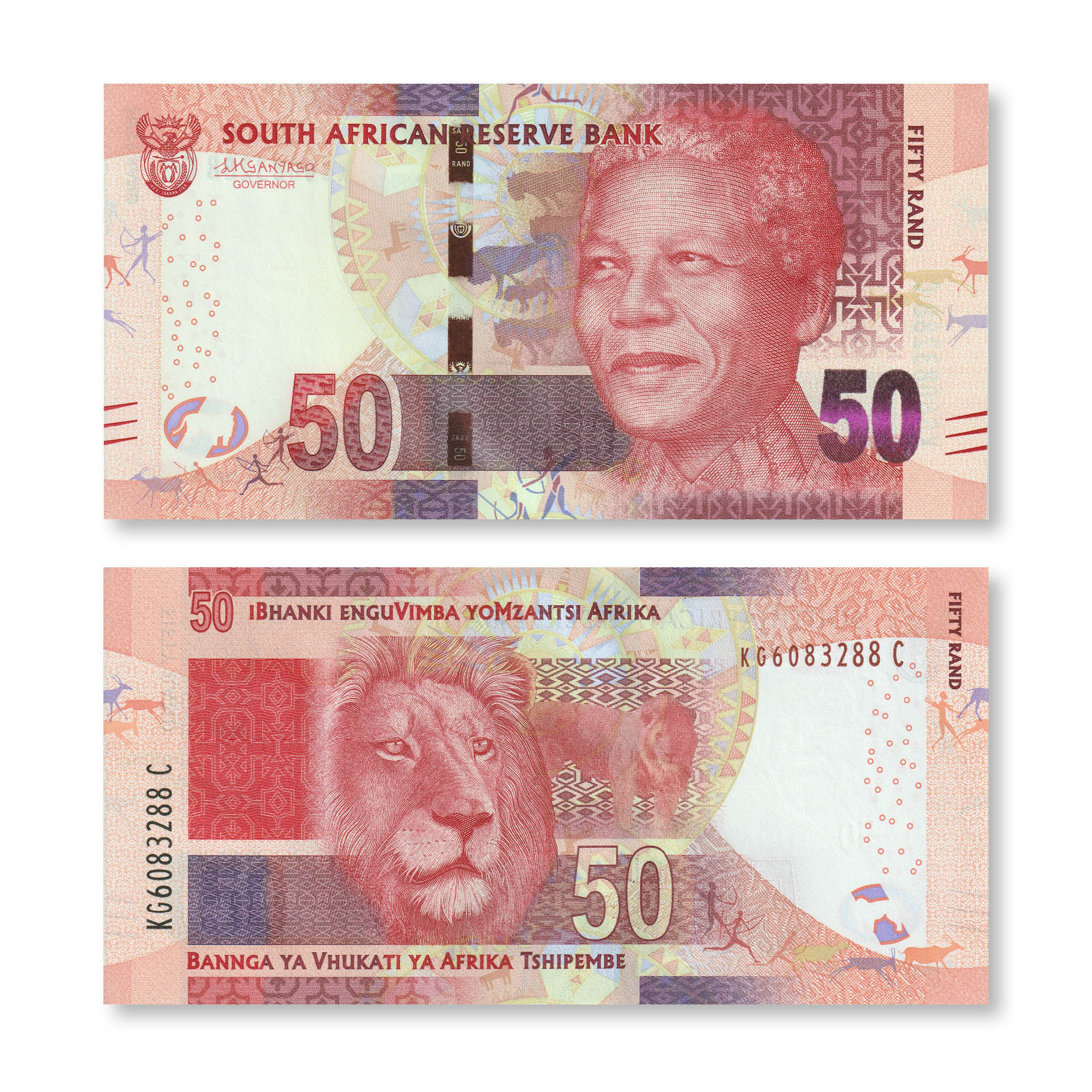 South Africa 50 Rand, 2015, B769b, B140b, UNC - Robert's World Money - World Banknotes