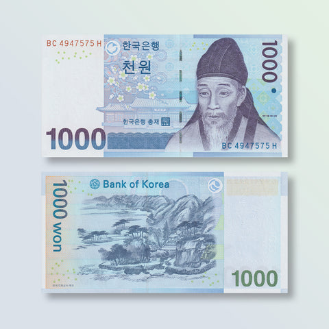 South Korea 1000 Won, 2007, B250a, P54a, UNC - Robert's World Money - World Banknotes