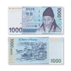 South Korea Set: 1,000–50,000 Won, 2006–2009, B250–B253, UNC