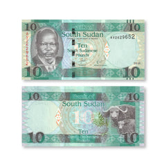 South Sudan 10 Pounds, 2016, B112b, P12b, UNC