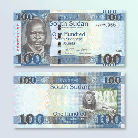South Sudan 100 Pounds, 2019, B115d, P15, UNC