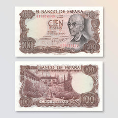 Spain 100 Pesetas, 1970 (1974), B618a, P152a, UNC