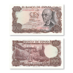 Spain 100 Pesetas, 1970 (1974), B618a, P152a, UNC