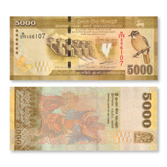 Sri Lanka 5000 Rupees, 2016, B128c, P128d, UNC - Robert's World Money - World Banknotes
