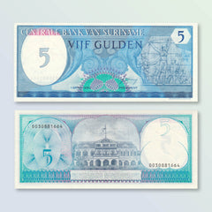 Suriname 5 Gulden, 1982, B511a, P125, UNC - Robert's World Money - World Banknotes