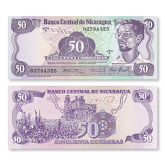Nicaragua 50 Córdobas, 1984, B434a, P140, UNC - Robert's World Money - World Banknotes