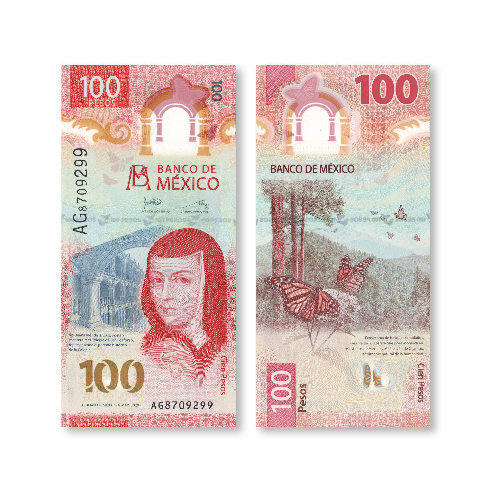 Mexico 100 Pesos, 2020, B715a, IBNS Banknote of the Year 2020, UNC - Robert's World Money - World Banknotes