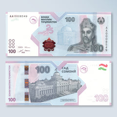 Tajikistan 100 Somoni, 2025, 25th Anniversary of the Somoni, B222a, UNC
