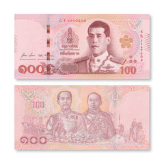 Thailand 100 Baht, 2018, B195c, P137b, UNC - Robert's World Money - World Banknotes
