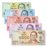 Thailand Full Set: 2016 (2017) Commemorative, B188–B192, P130–P134, UNC - Robert's World Money - World Banknotes