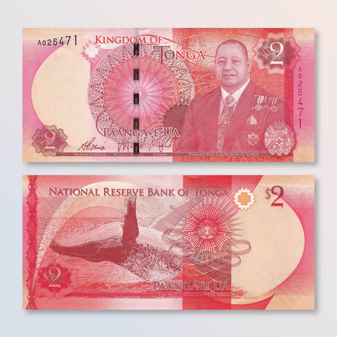 Tonga 2 Pa'anga, 2015, B219a, P44, UNC - Robert's World Money - World Banknotes
