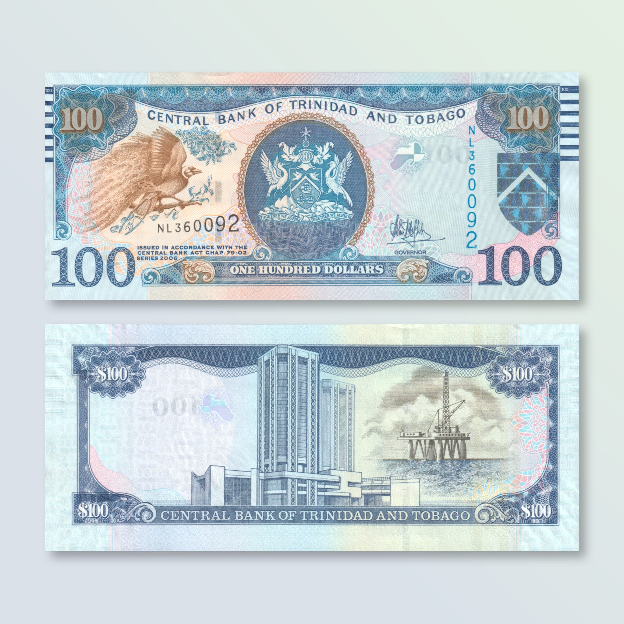 Trinidad & Tobago 100 Dollars, 2006 (2017), B233b, P51b, UNC - Robert's World Money - World Banknotes