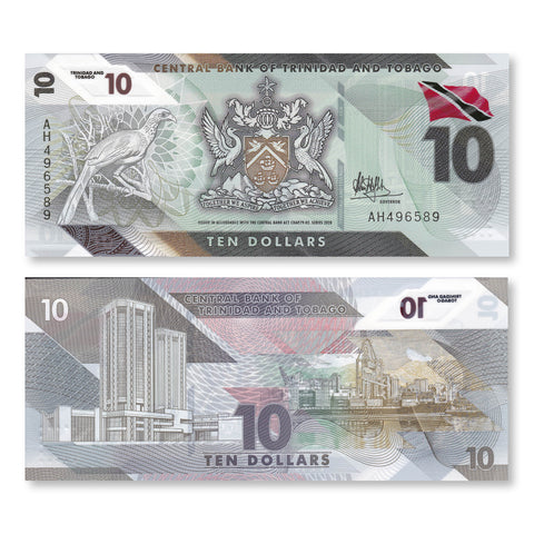 Trinidad & Tobago Full Set: 1–100 Dollars, 2019-2021,  B236–B241, UNC - Robert's World Money - World Banknotes