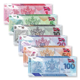 Trinidad & Tobago Full Set: 1–100 Dollars, 2019-2021, B236–B241, UNC - Robert's World Money - World Banknotes