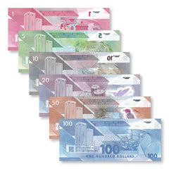 Trinidad & Tobago Full Set: 1–100 Dollars, 2019-2021, B236–B241, UNC - Robert's World Money - World Banknotes
