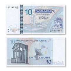 Tunisia 10 Dinars, 2005, B531a, P90, UNC - Robert's World Money - World Banknotes