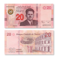 Tunisia 20 Dinars, 2025, B539b, P97, UNC