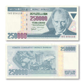 Türkiye 250,000 Lira, 1970 (1998), B286a, P211, UNC
