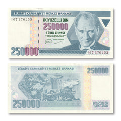 Türkiye 250,000 Lira, 1970 (1998), B286a, P211, UNC