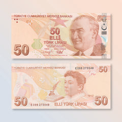Türkiye 50 Lira, 2009 (2022), B303e, P225, UNC