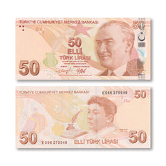 Türkiye 50 Lira, 2009 (2022), B303e, P225, UNC