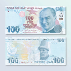 Türkiye 100 Lira, 2009 (2022), B304e, P226, UNC