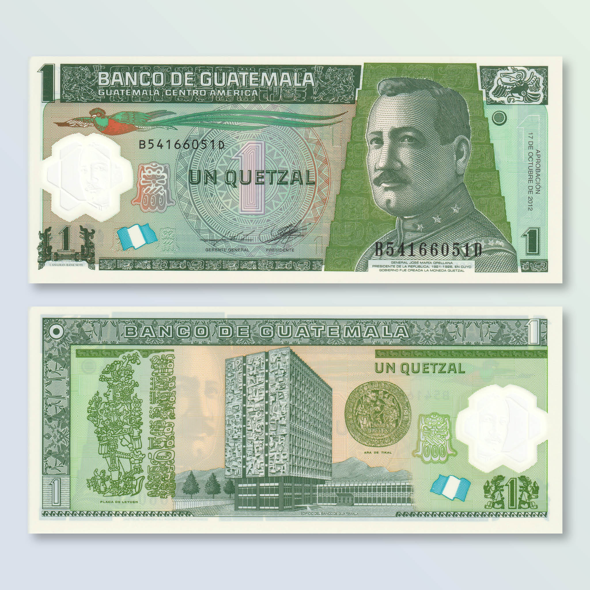 Guatemala 1 Quetzal, 2012, B603b, P115, UNC - Robert's World Money - World Banknotes