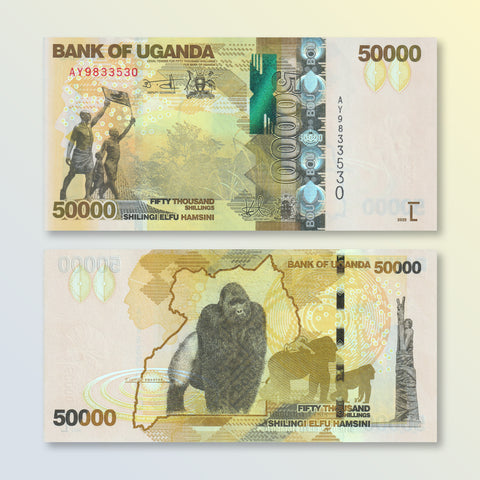 Uganda 50000 Shillings, 2022, B159f, P54, IBNS Banknote of the Year 2010, UNC - Robert's World Money - World Banknotes