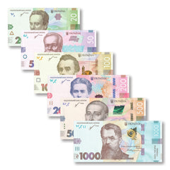 Ukraine Full Set: 20–1,000 Hryven, 2019–2023, UNC