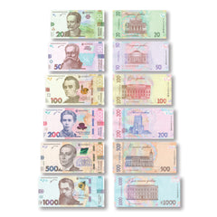 Ukraine Full Set: 20–1,000 Hryven, 2019–2023, UNC