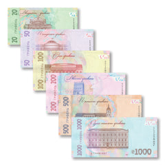 Ukraine Full Set: 20–1,000 Hryven, 2019–2023, UNC