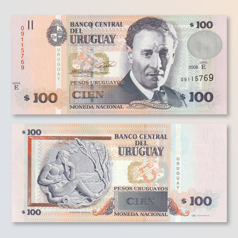 Uruguay 100 Pesos, 2008, B547f, P88a, UNC - Robert's World Money - World Banknotes
