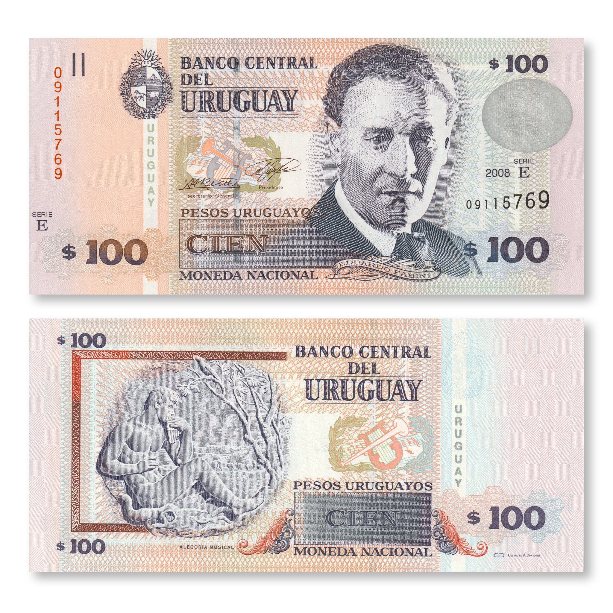 Uruguay 100 Pesos, 2008, B547f, P88a, UNC - Robert's World Money - World Banknotes