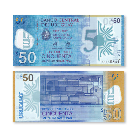 Uruguay 50 Pesos, 2017, B559a, P100, UNC - Robert's World Money - World Banknotes