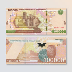 Uzbekistan 100000 Som, 2021, B222a, UNC