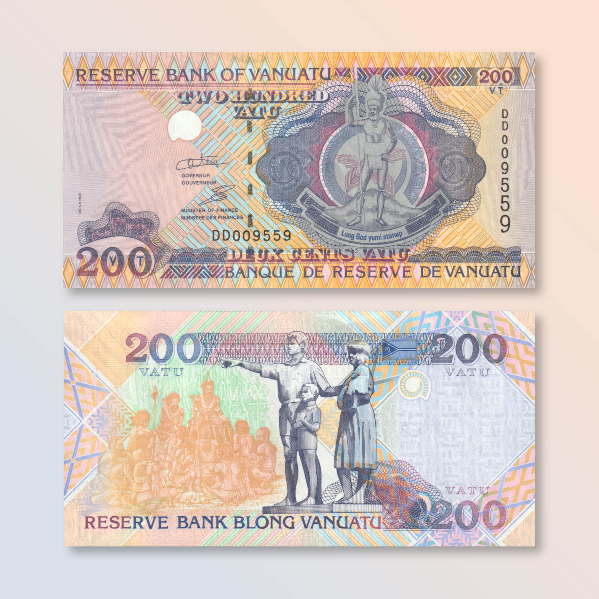 Vanuatu 200 Vatu, 1995, B203c, P8c, UNC - Robert's World Money - World Banknotes