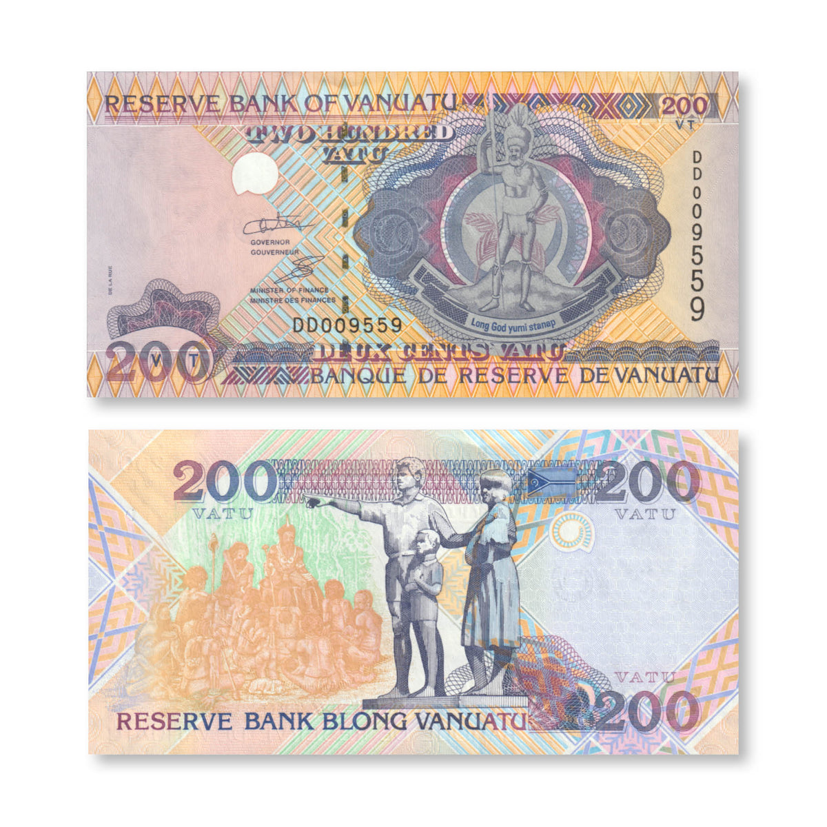 Vanuatu 200 Vatu, 1995, B203c, P8c, UNC - Robert's World Money - World Banknotes