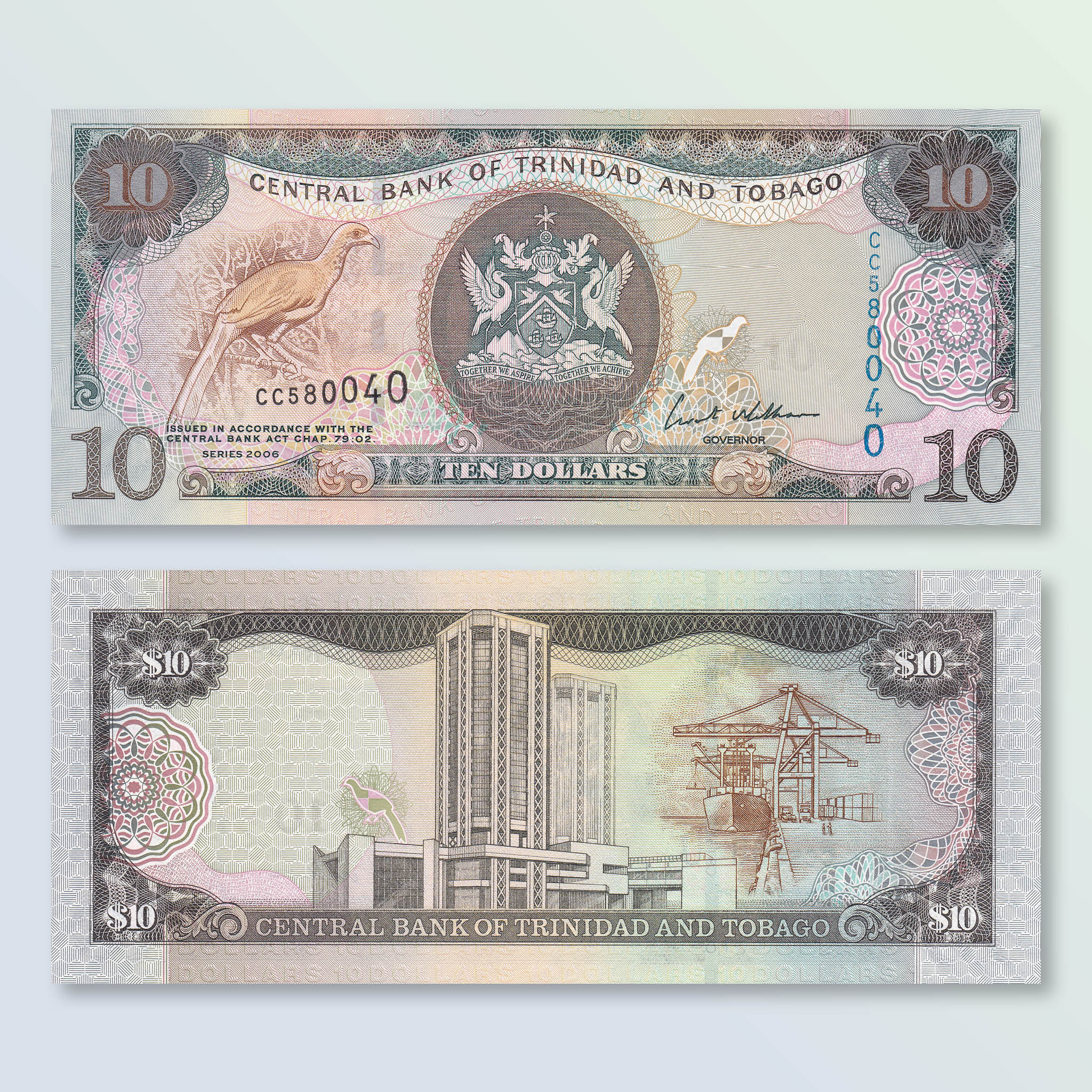 Trinidad & Tobago 10 Dollars, 2006, B223a, P48, UNC - Robert's World Money - World Banknotes