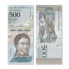 Venezuela 500 Bolívares Fuertes, 2017, B364b, P94b, UNC