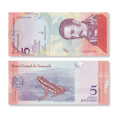 Venezuela 5 Bolívares Soberanos, 2018, B372a, P102, UNC