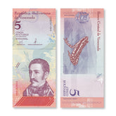 Venezuela 5 Bolívares Soberanos, 2018, B372a, P102, UNC