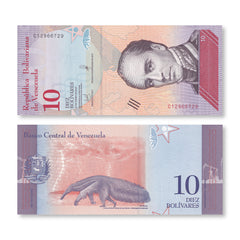 Venezuela 10 Bolívares Soberanos, 2018, B373a, P103, UNC