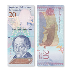 Venezuela 20 Bolívares Soberanos, 2018, B374a, P104, UNC